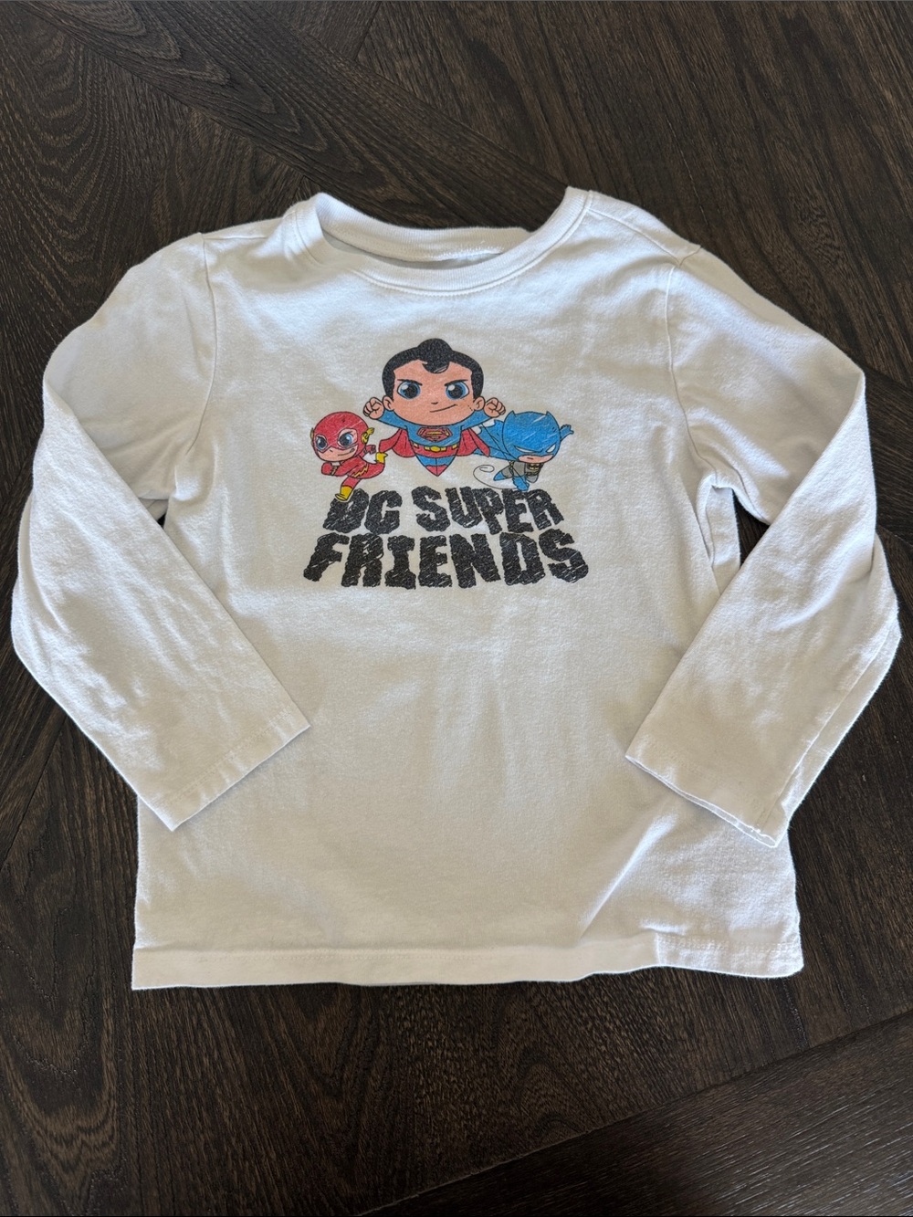 Old Navy White DC Super Friends Long Sleeve Tee